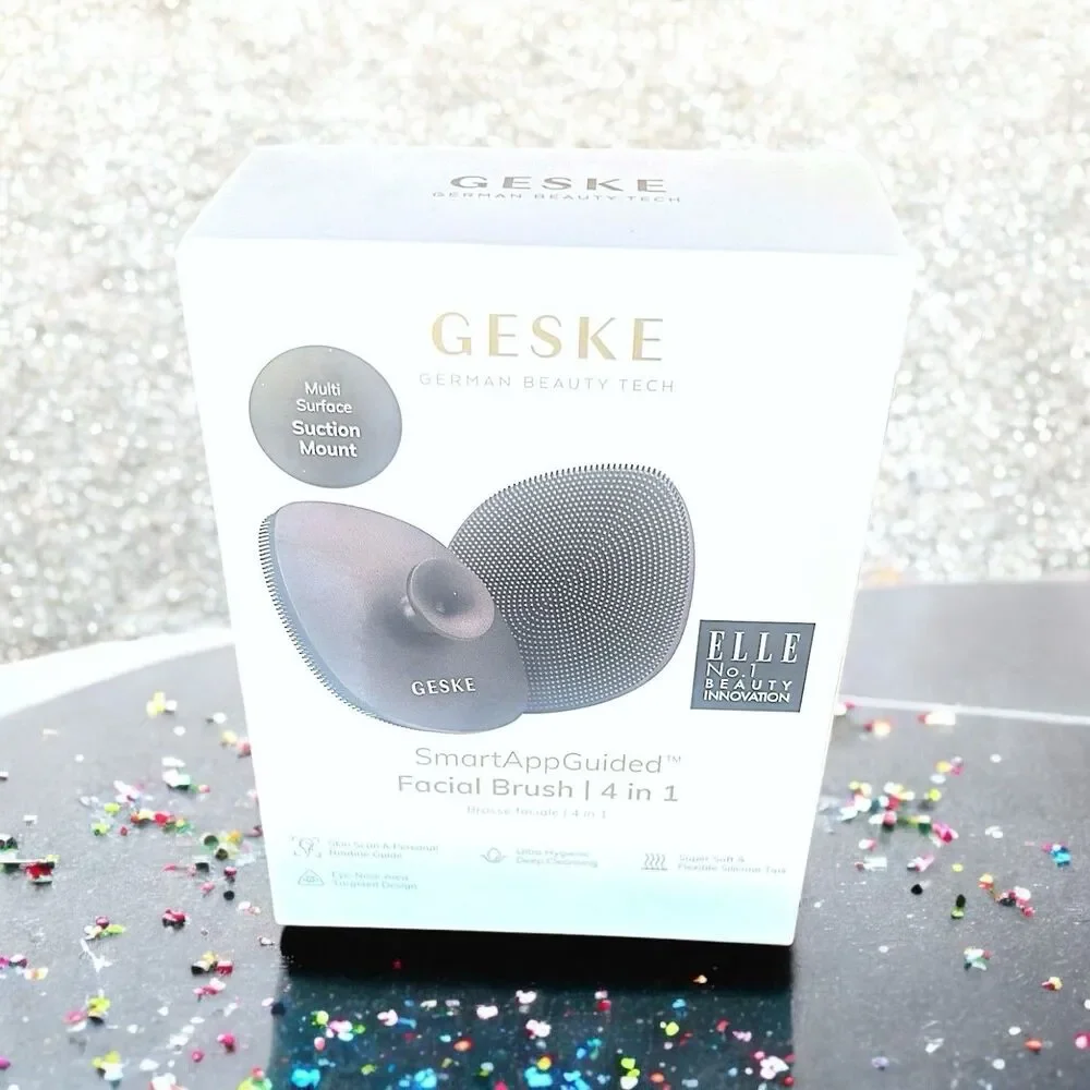 GESKE Facial Brush SmartAppGuided 4 in 1 Facial Brush in Gray  Brand New in Box
